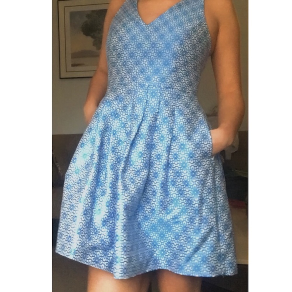 Banana Republic Blue Fit and Flare Dress